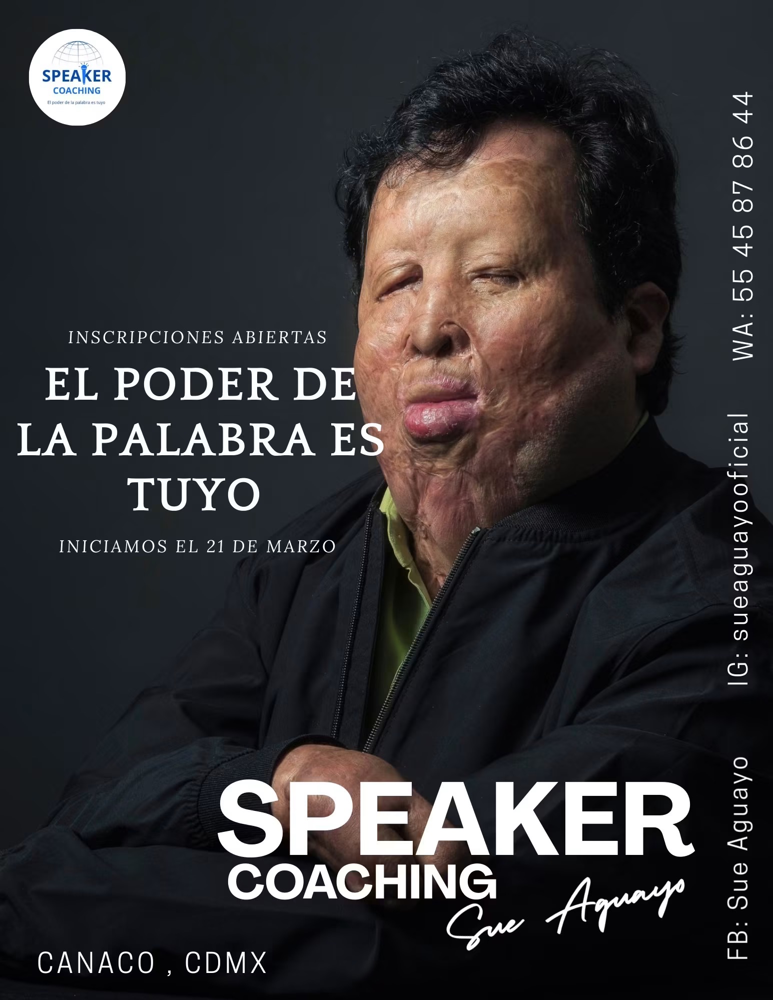 Sué Aguayo durante una campaña de Speaker Coaching